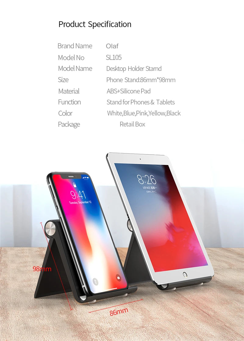 Suporte Telefónico de Mesa Universal — Ajustável 360° para iPhone e Android