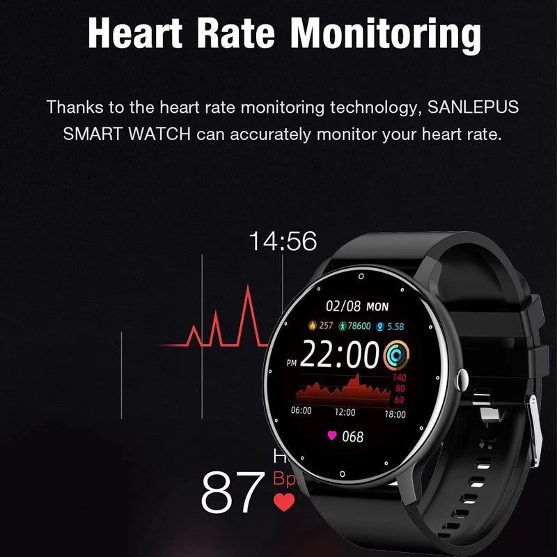 Smartwatch LIGE 2026 com Monitor Cardíaco e Fitness para Android e iOS