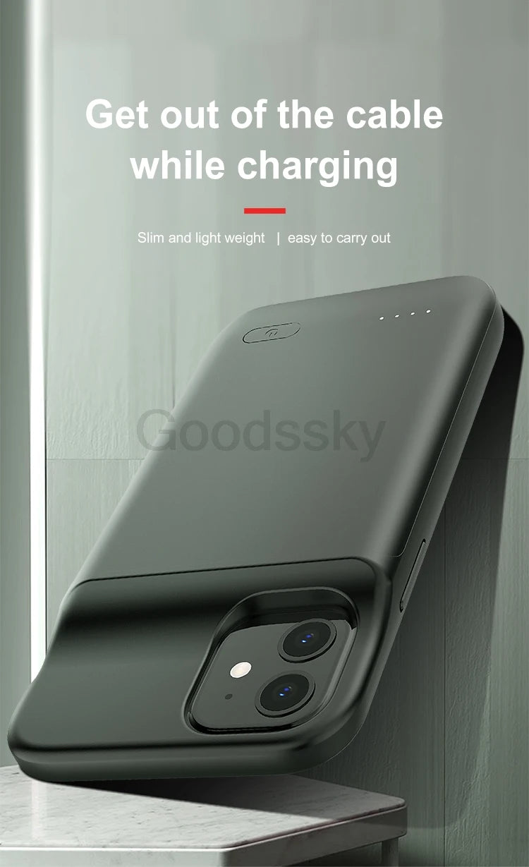 Battery Charger Case For iPhone 13 Pro Max 13 Mini Charging Case For iPhone 12 Pro Max 12 Mini Portable Power Bank Charger Cover