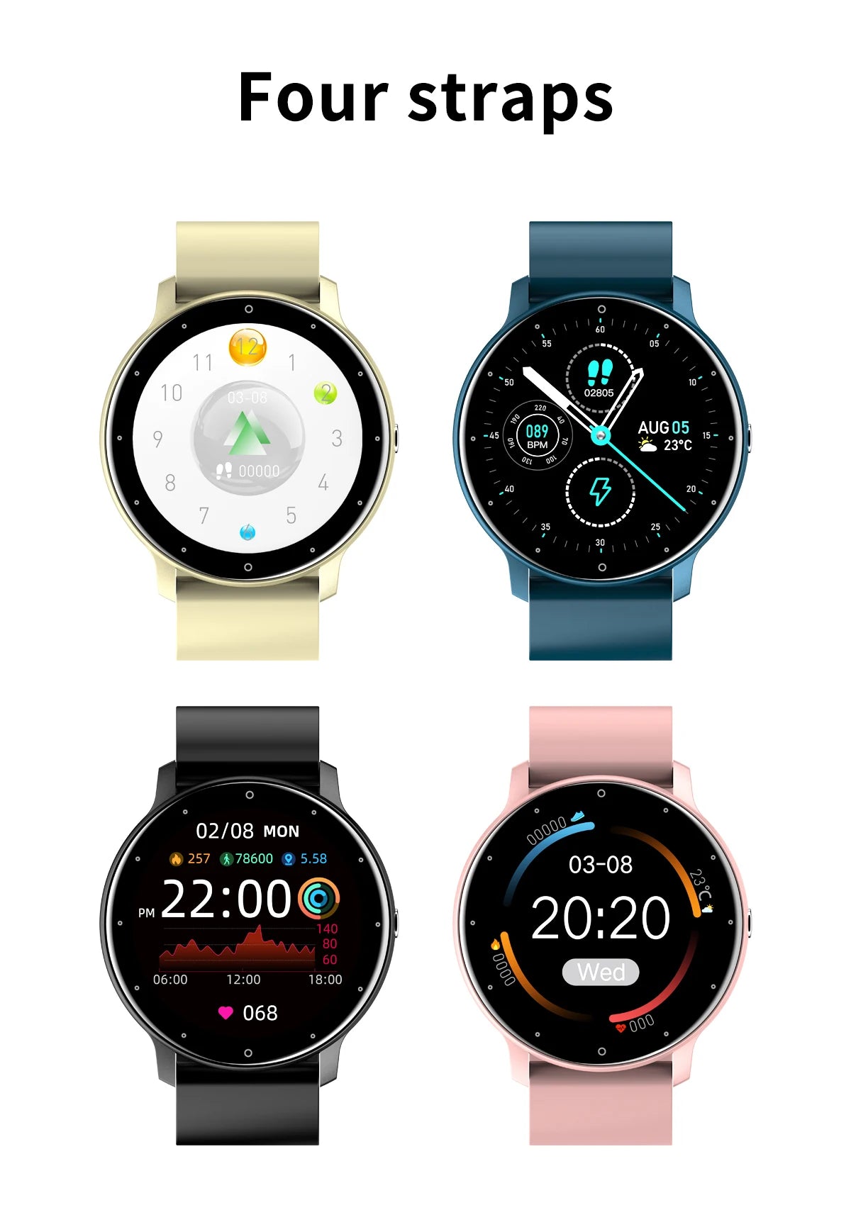Smartwatch LIGE 2026 com Monitor Cardíaco e Fitness para Android e iOS