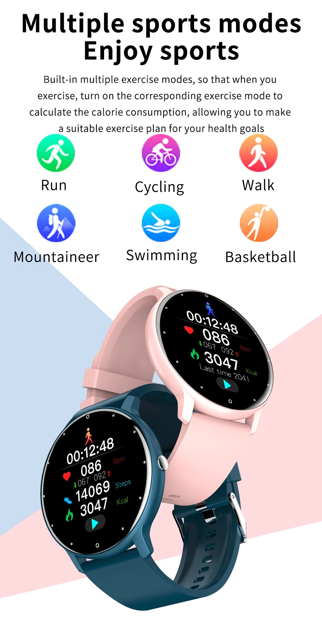 Smartwatch LIGE 2026 com Monitor Cardíaco e Fitness para Android e iOS