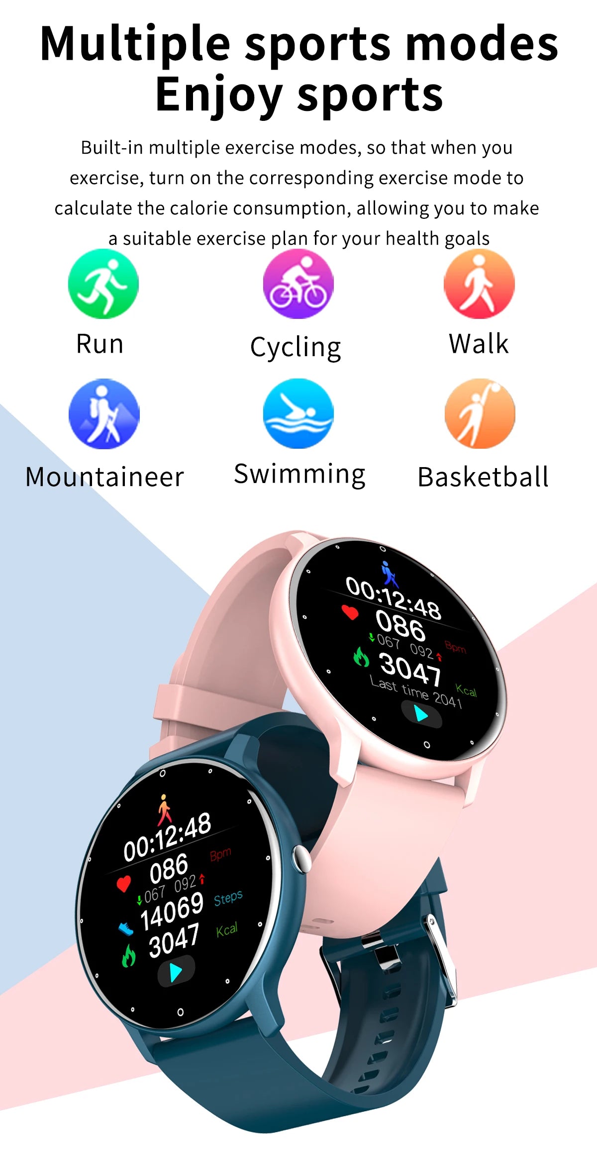 Smartwatch LIGE 2026 com Monitor Cardíaco e Fitness para Android e iOS