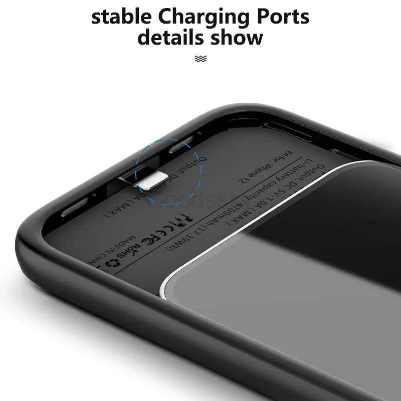 Battery Charger Case For iPhone 13 Pro Max 13 Mini Charging Case For iPhone 12 Pro Max 12 Mini Portable Power Bank Charger Cover