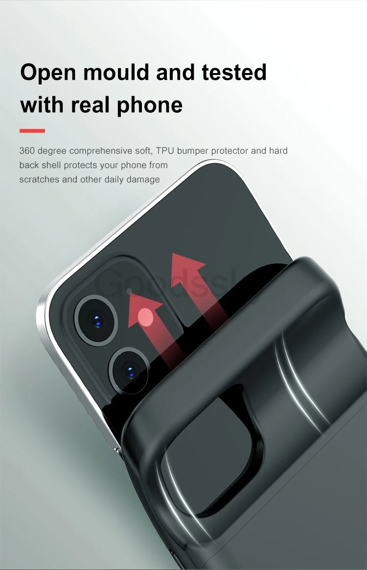 Battery Charger Case For iPhone 13 Pro Max 13 Mini Charging Case For iPhone 12 Pro Max 12 Mini Portable Power Bank Charger Cover