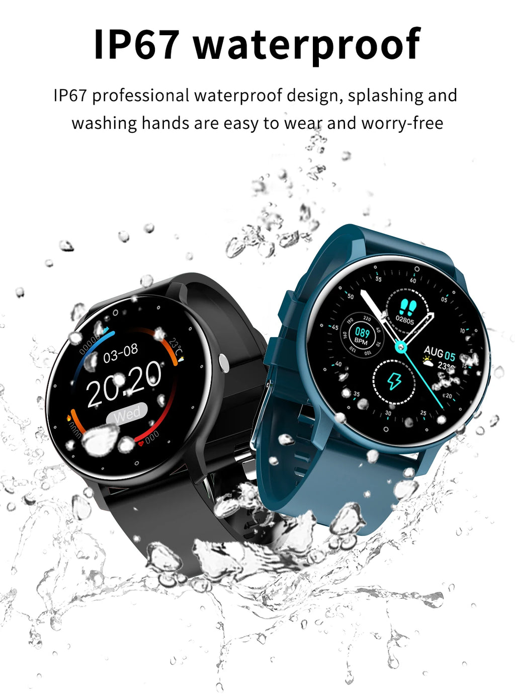 Smartwatch LIGE 2026 com Monitor Cardíaco e Fitness para Android e iOS