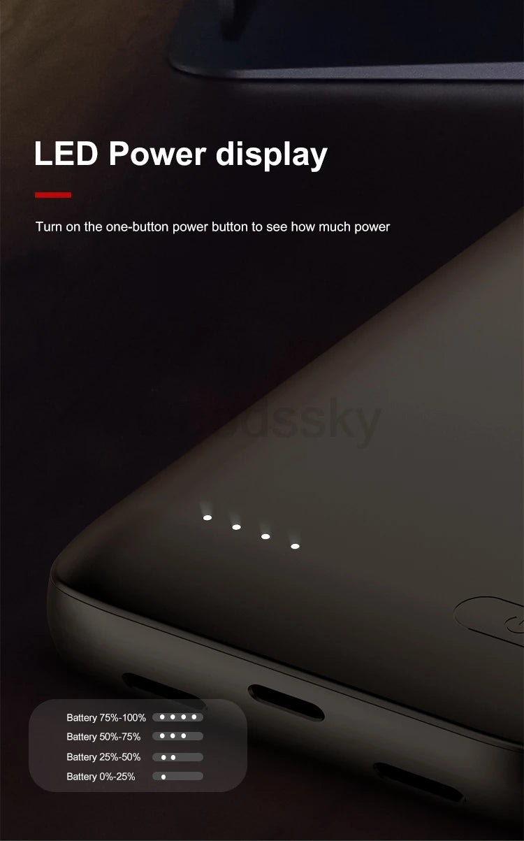 Battery Charger Case For iPhone 13 Pro Max 13 Mini Charging Case For iPhone 12 Pro Max 12 Mini Portable Power Bank Charger Cover