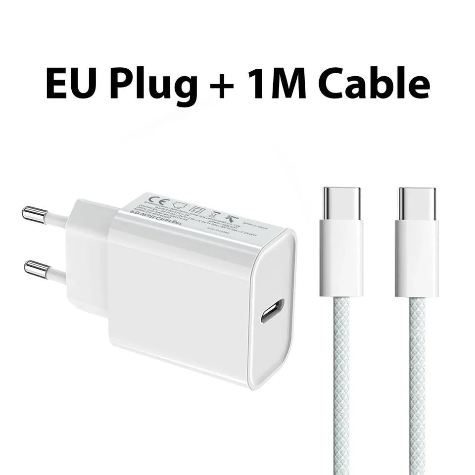 Carregador USB-C 40W PD com Cabo para iPhone 15, 16 e 17