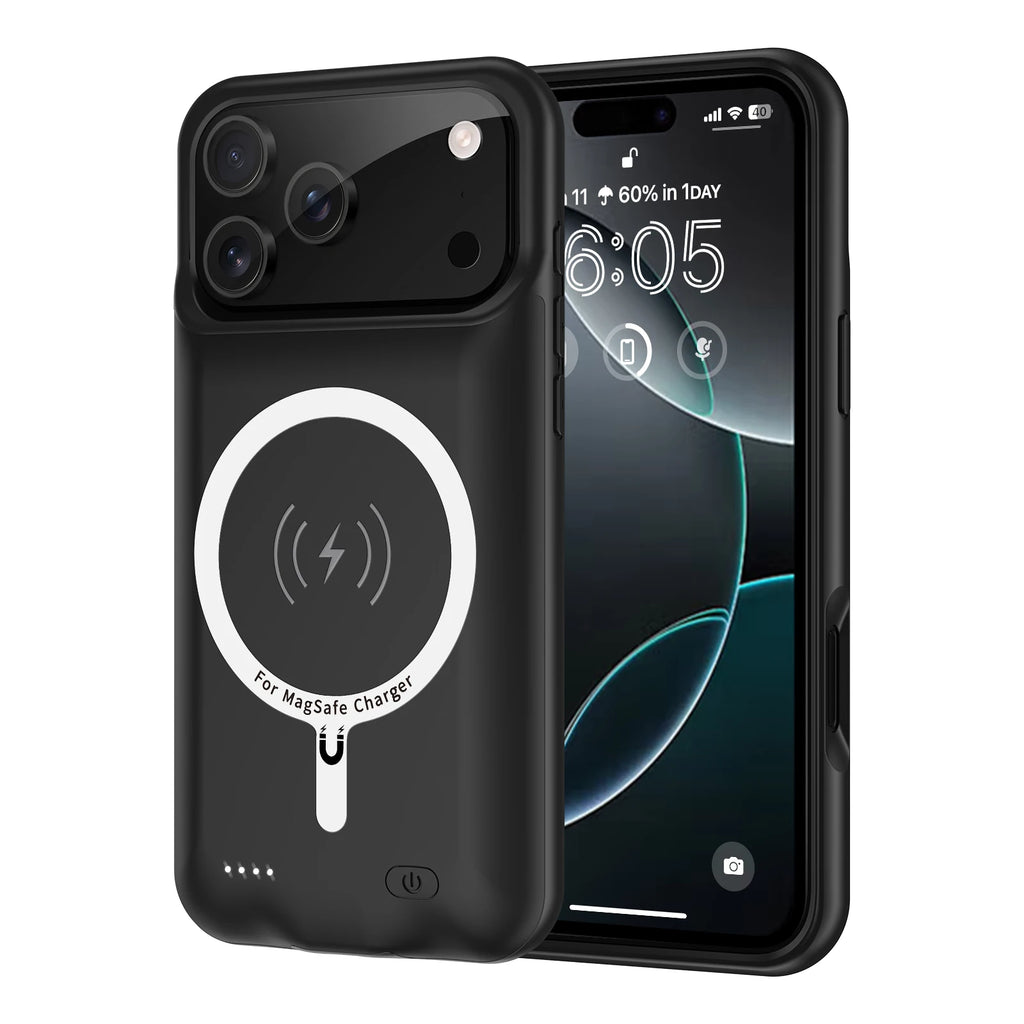 Magnetic Wireless Charging Cover For iPhone 17 Pro Battery Charger Case Power Bank Charger Power case for Magsafe battery pack