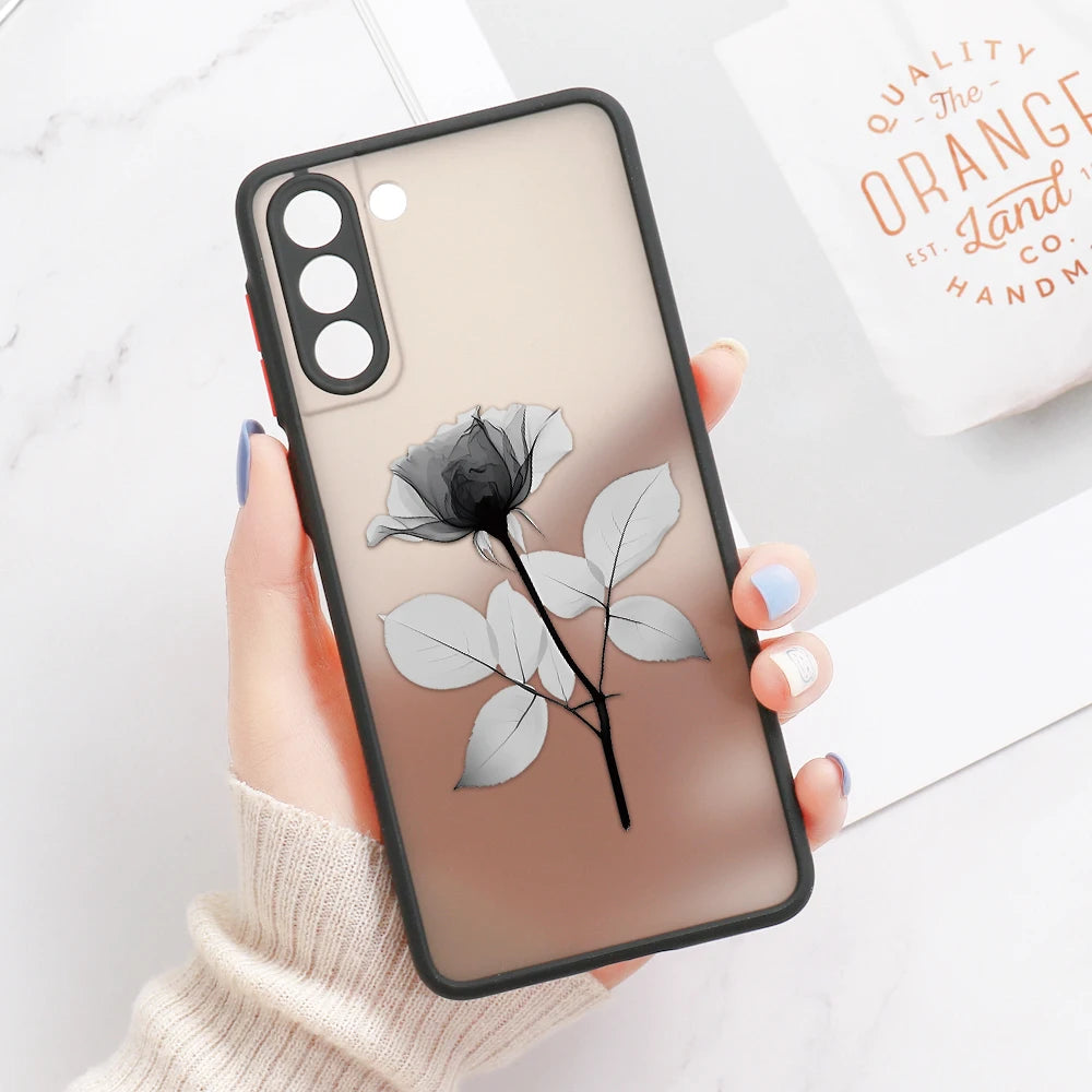 Capa com Padrão Floral Rosa para Samsung Galaxy S Series