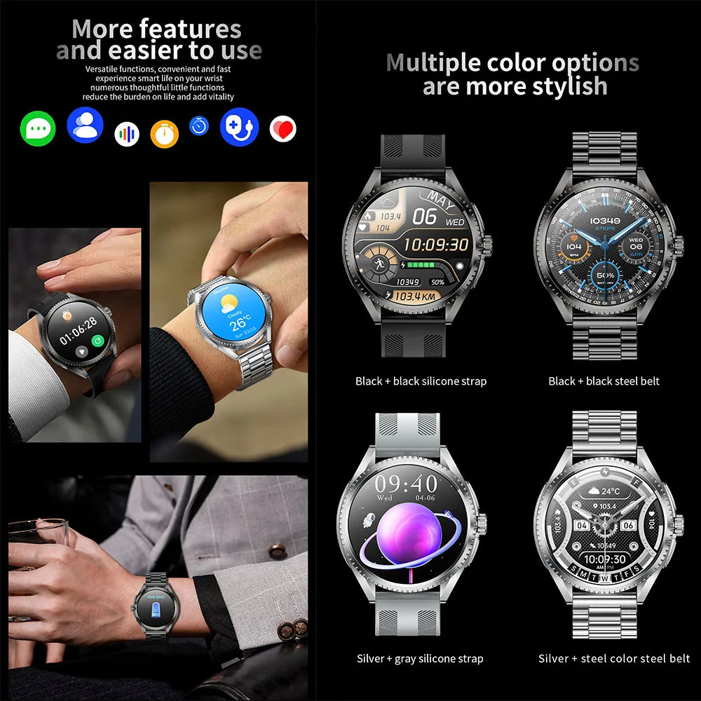 Smartwatch 2026 — NFC, GPS, Bússola, Altitude e Monitorização de Saúde Completa