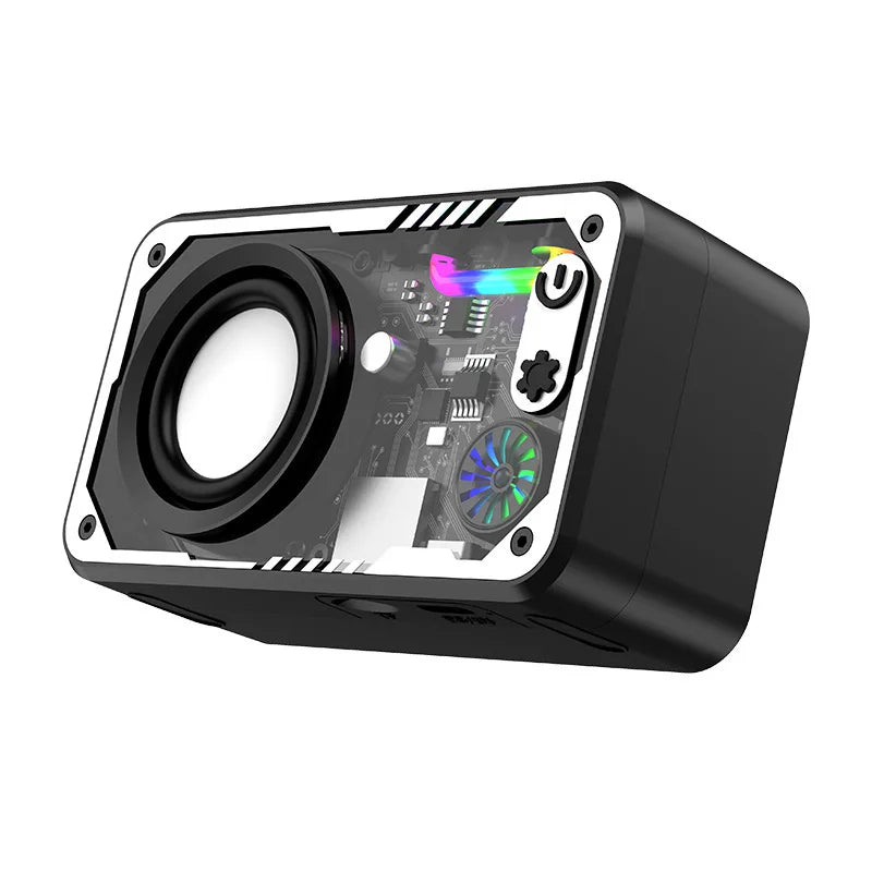 Coluna Bluetooth V5.3 — LED, 1800mAh, Suporte Cartão TF e Som Potente para Exterior