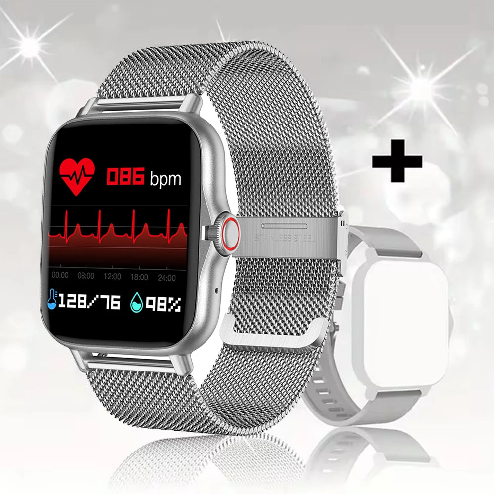 Smartwatch Bluetooth 1.44'' com Monitor de Saúde, Oxigénio e Pressão