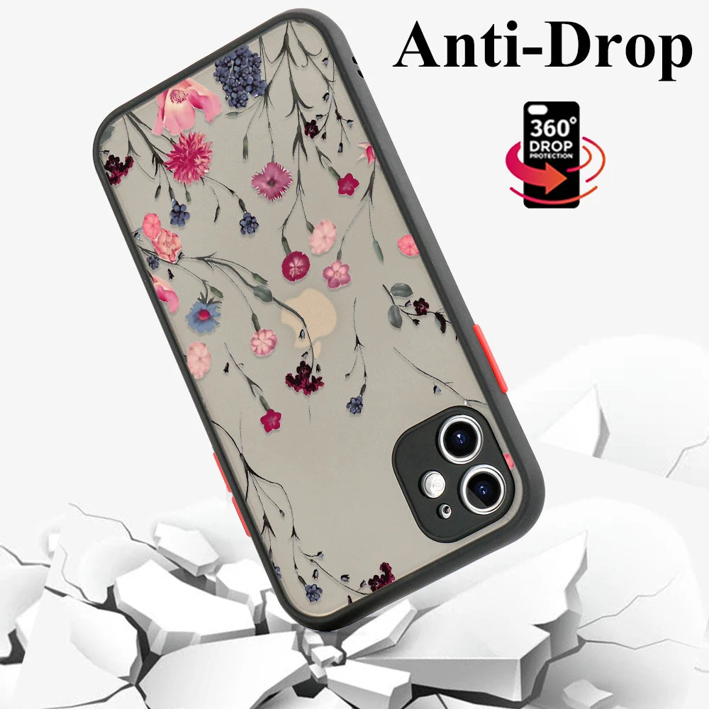 Capa Matte com Padrão Floral para Samsung Galaxy S Series