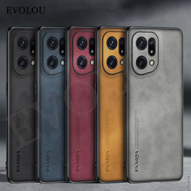 For Oppo Find X5 Pro Case Luxury Sheepskin Leather Silicone Shockproof Bumper Cover for OPPO Find X5 X3 Lite X3Neo x7ultra Shell