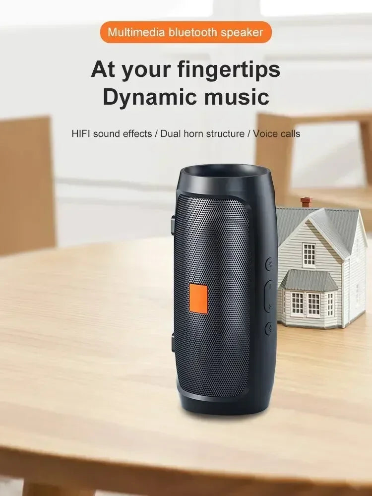 Coluna Bluetooth 5.0 Portátil IP65 — Som Estéreo HD, AUX, Bateria Longa e Emparelhamento Duplo