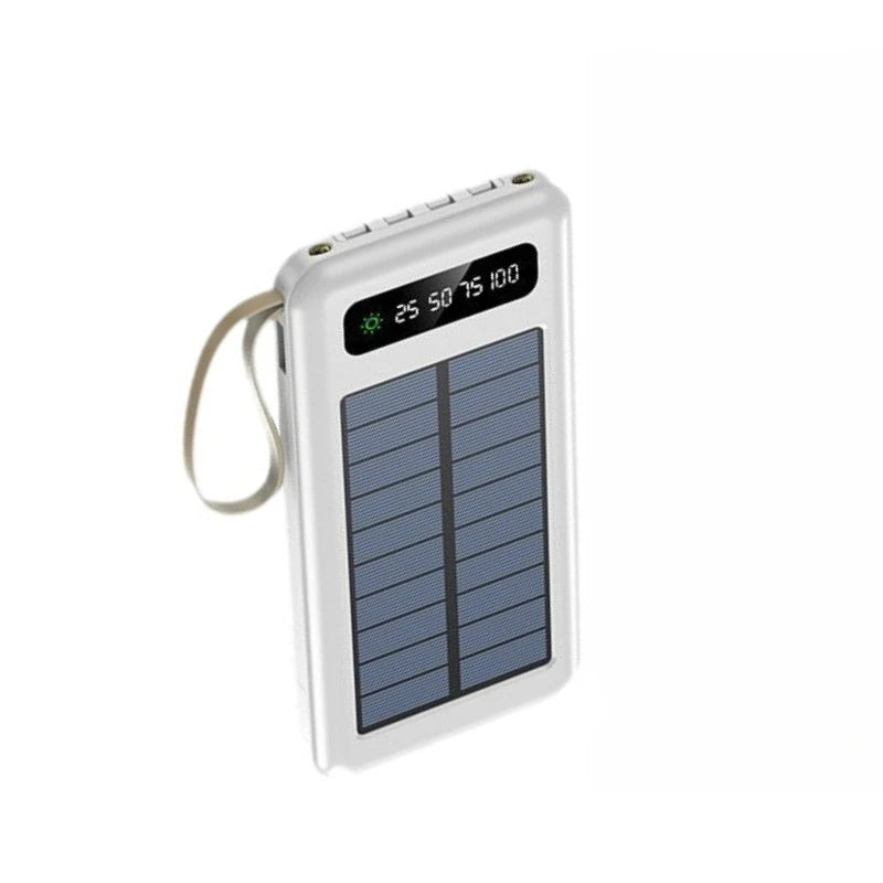 Power Bank Solar Outdoor 10000/20000mAh com Cabo Integrado e Carregamento Sem Fios