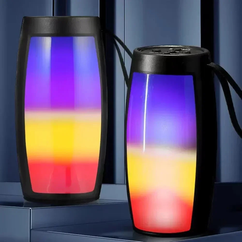 Coluna Bluetooth Portátil 1202 Pro — Subwoofer Bass, LED e Som Estéreo de Alta Qualidade