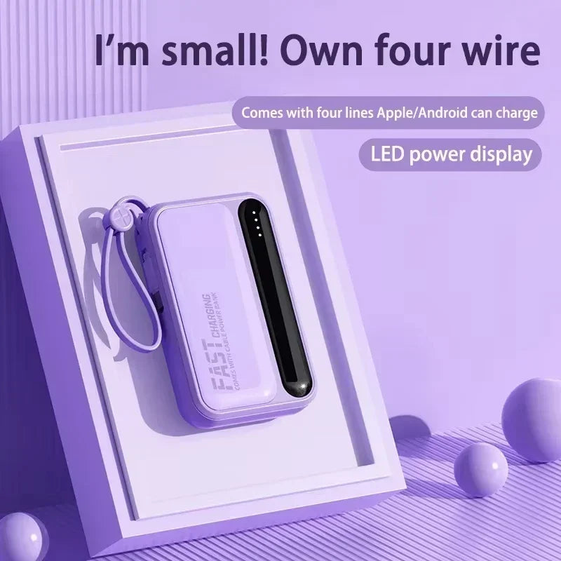 Power Bank Lenovo Mini 120W com 4 Cabos Integrados