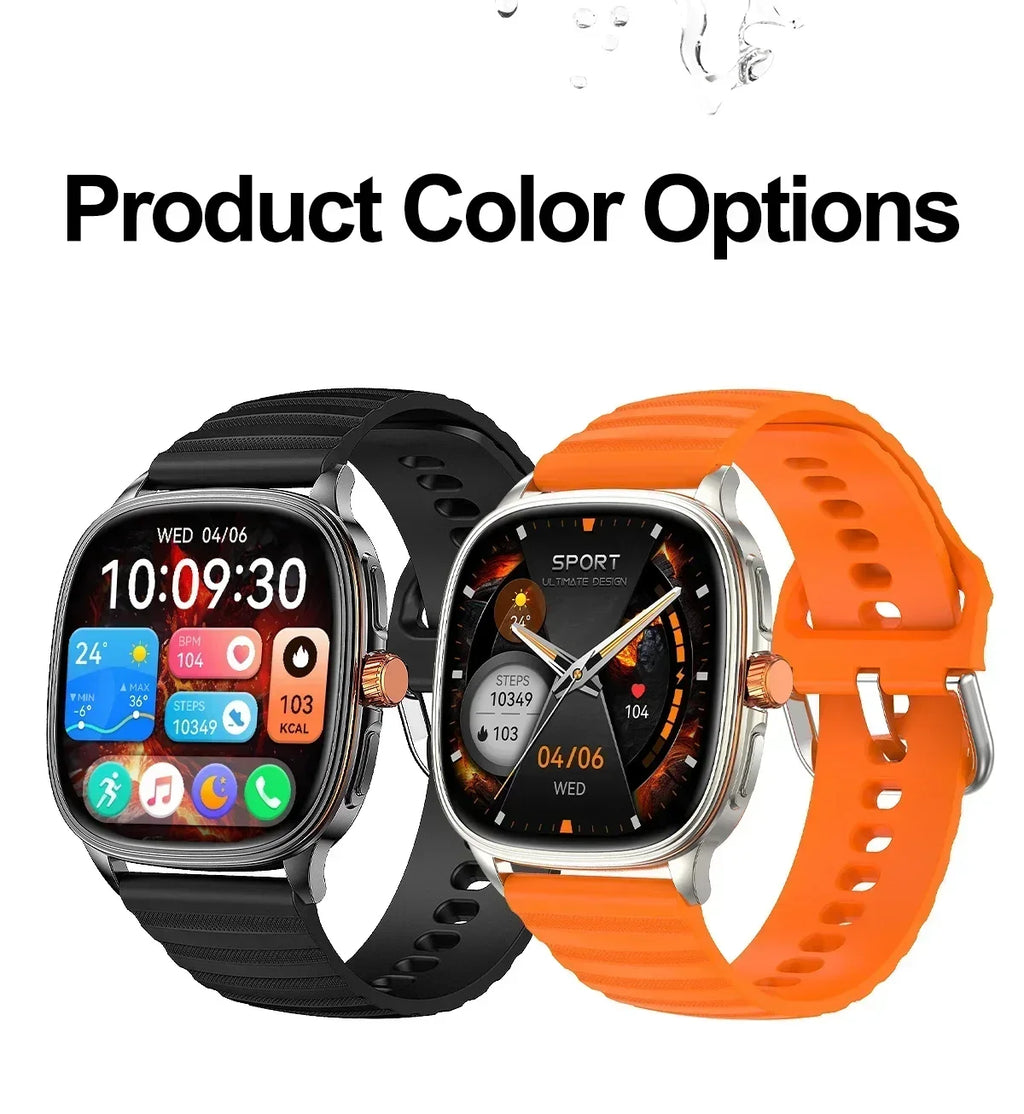 Smartwatch 2026 — Ecrã HD 1.73'', Voz AI, Música, Meteorologia, Modos Desportivos e IP68