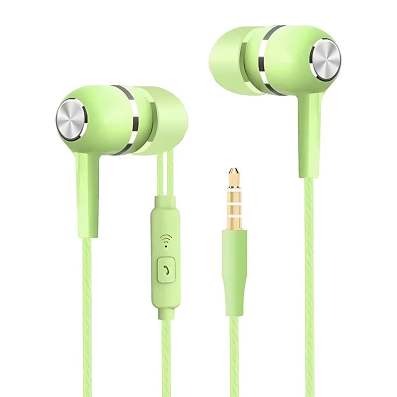 Auriculares com Fio 3.5mm HIFI Bass — Estéreo, Microfone e Desporto