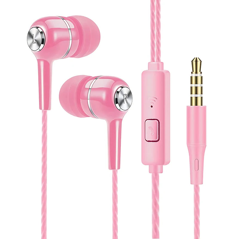 Auriculares com Fio 3.5mm HIFI Bass — Estéreo, Microfone e Desporto