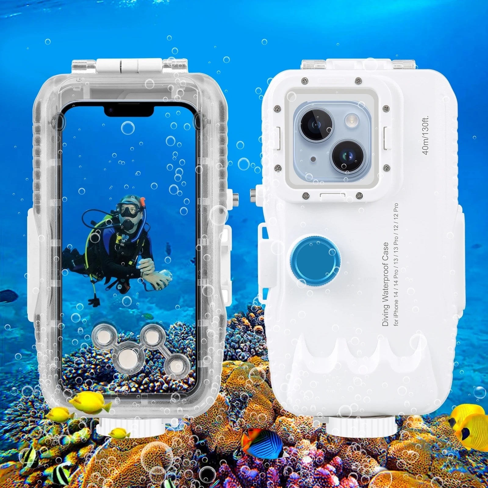 Capa Impermeável 40m para iPhone 14 13 12 Series