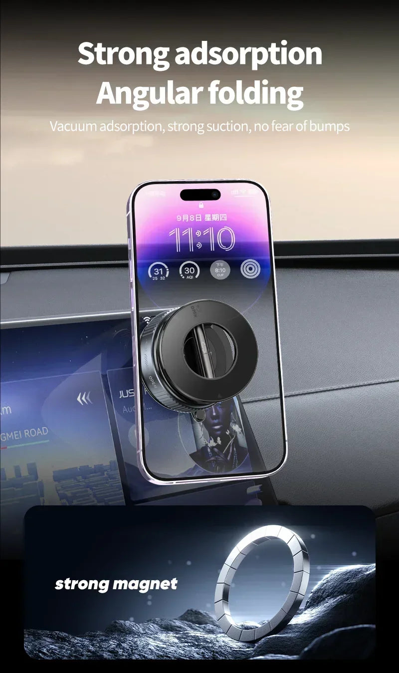 Suporte Magnético para Carro 360° com Ventósa e 16 Ímãs