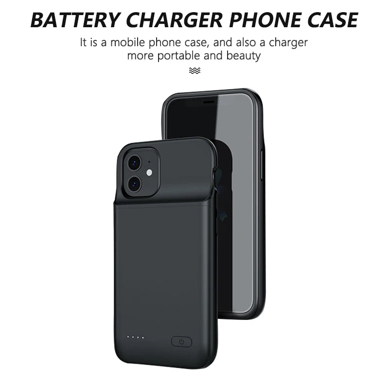 Battery Charger Case For iPhone 13 Pro Max 13 Mini Charging Case For iPhone 12 Pro Max 12 Mini Portable Power Bank Charger Cover