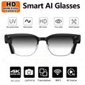 Óculos Inteligentes IA 4K — Câmara 8MP, Gravação de Vídeo, Reconhecimento, Tradução, Bluetooth e Óculos Fotocromáticos À Prova de Água