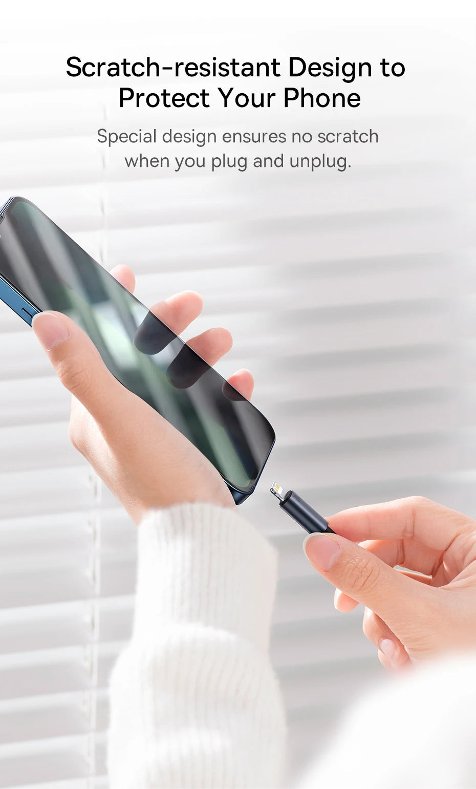 Cabo Baseus USB-C para Lightning iPhone 20W PD — Nylon Trançado 1m/2m/3m