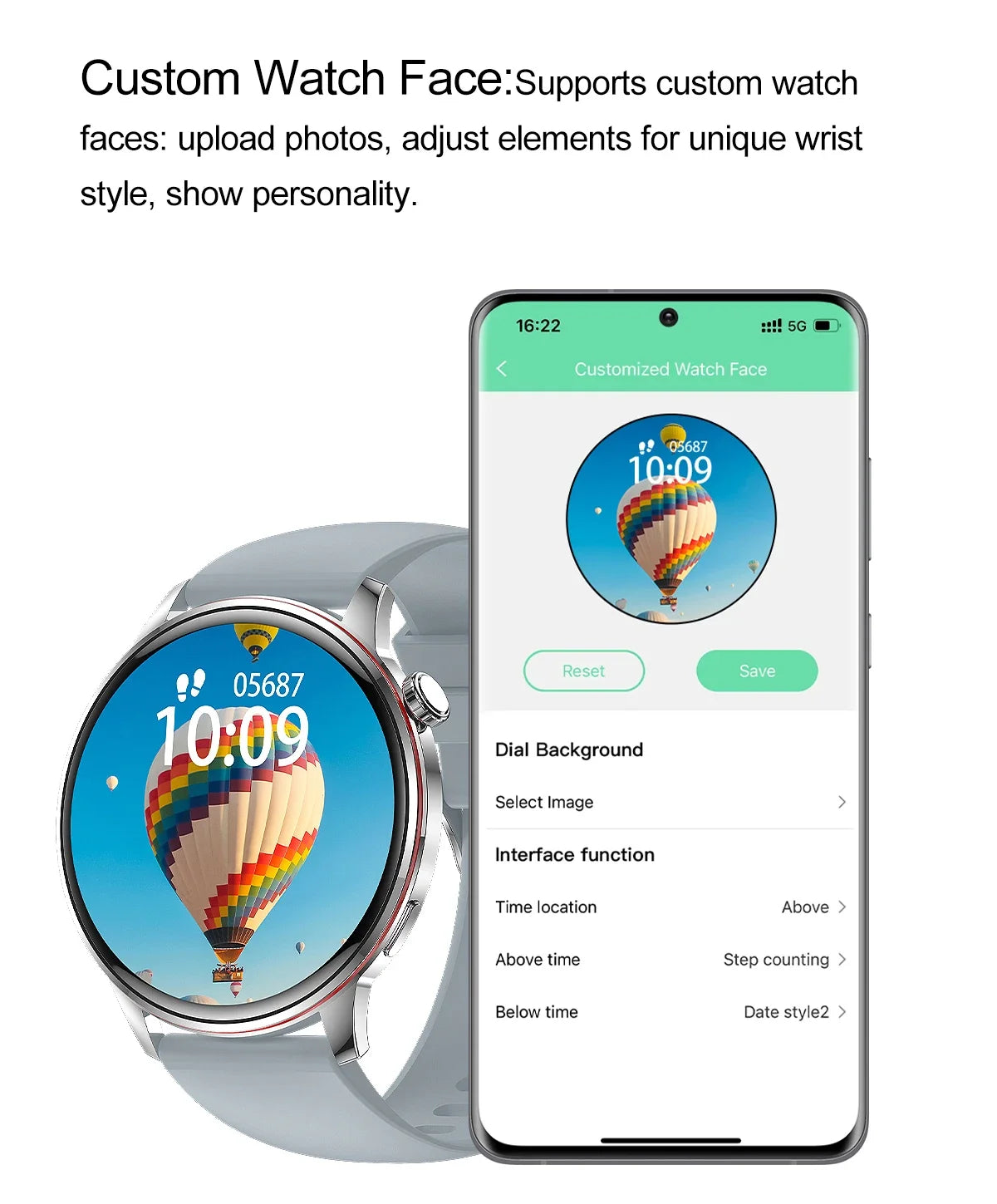 Smartwatch Feminino Elegante — Rosa e Dourado, Saúde Completa e Notificações Inteligentes