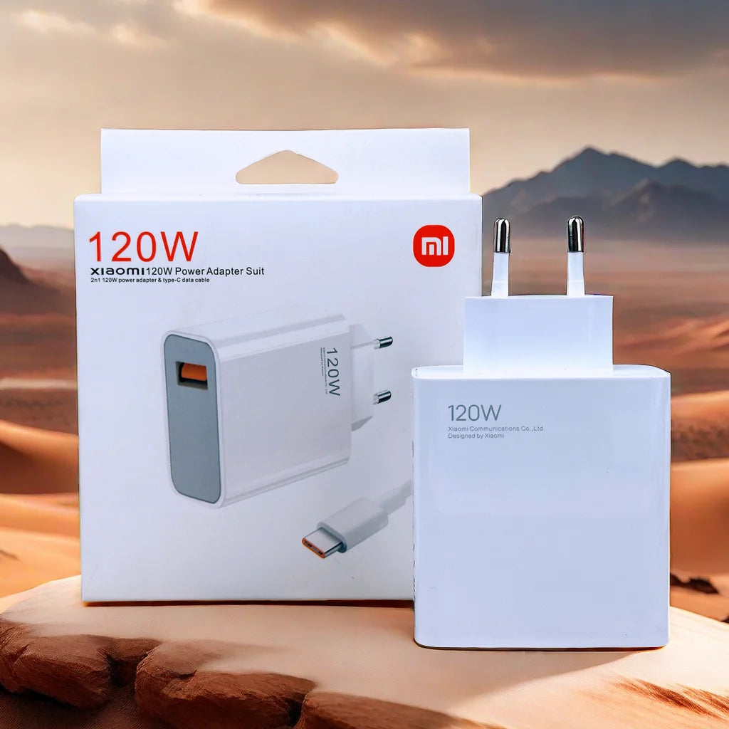 Carregador Original Xiaomi 120W Turbo com Cabo USB-C — Ficha EU