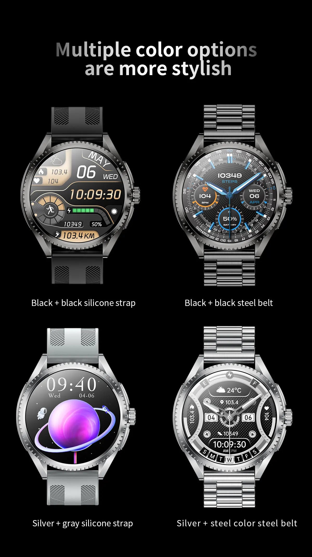 Smartwatch 2026 — NFC, GPS, Bússola, Altitude e Monitorização de Saúde Completa