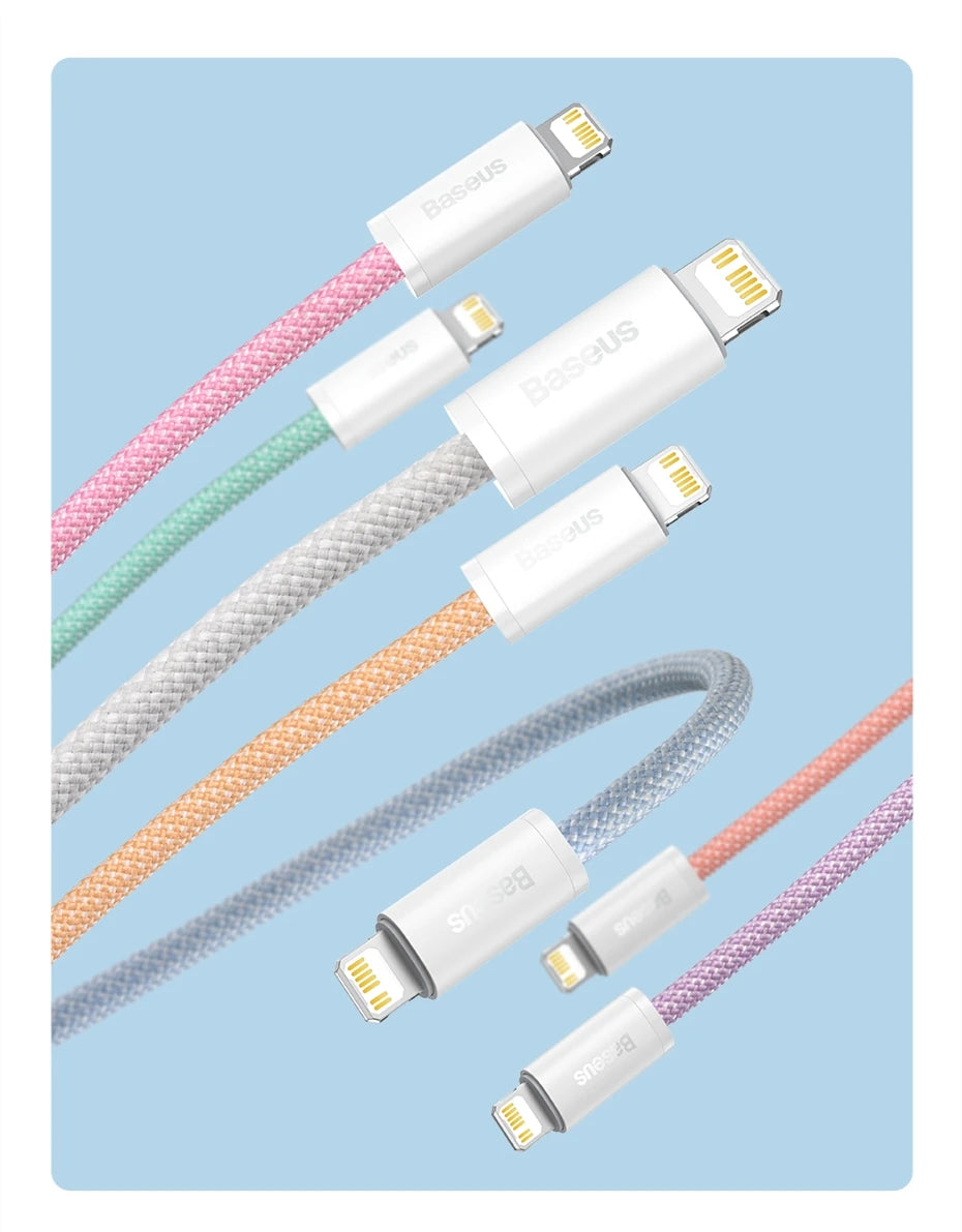 Cabo Baseus USB-C para iPhone 20W Carregamento Rápido — 1.2m/2m