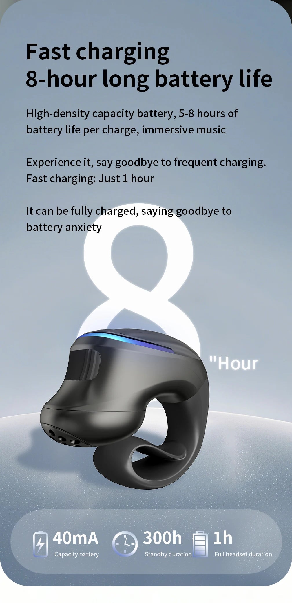 Auricular Bluetooth 5.3 Condução Óssea — Desportivo e Sem Fios