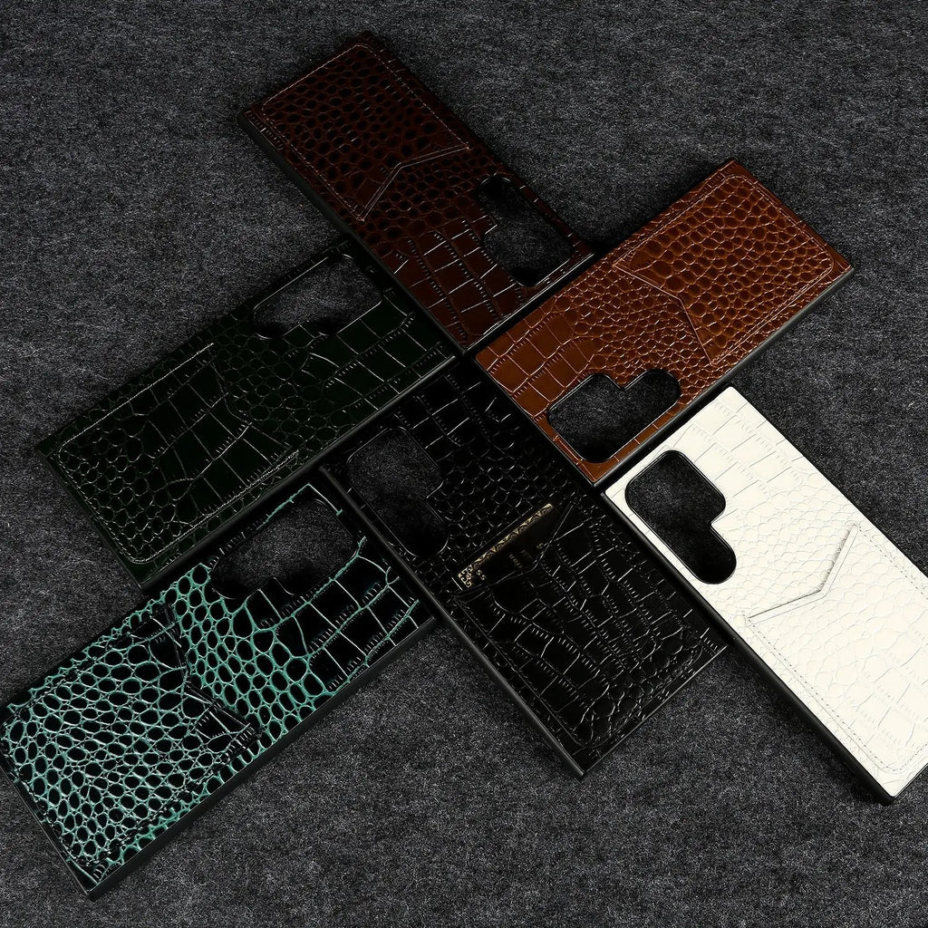 Capa Couro Genuíno com Porta-Cartões para Samsung Galaxy S Series