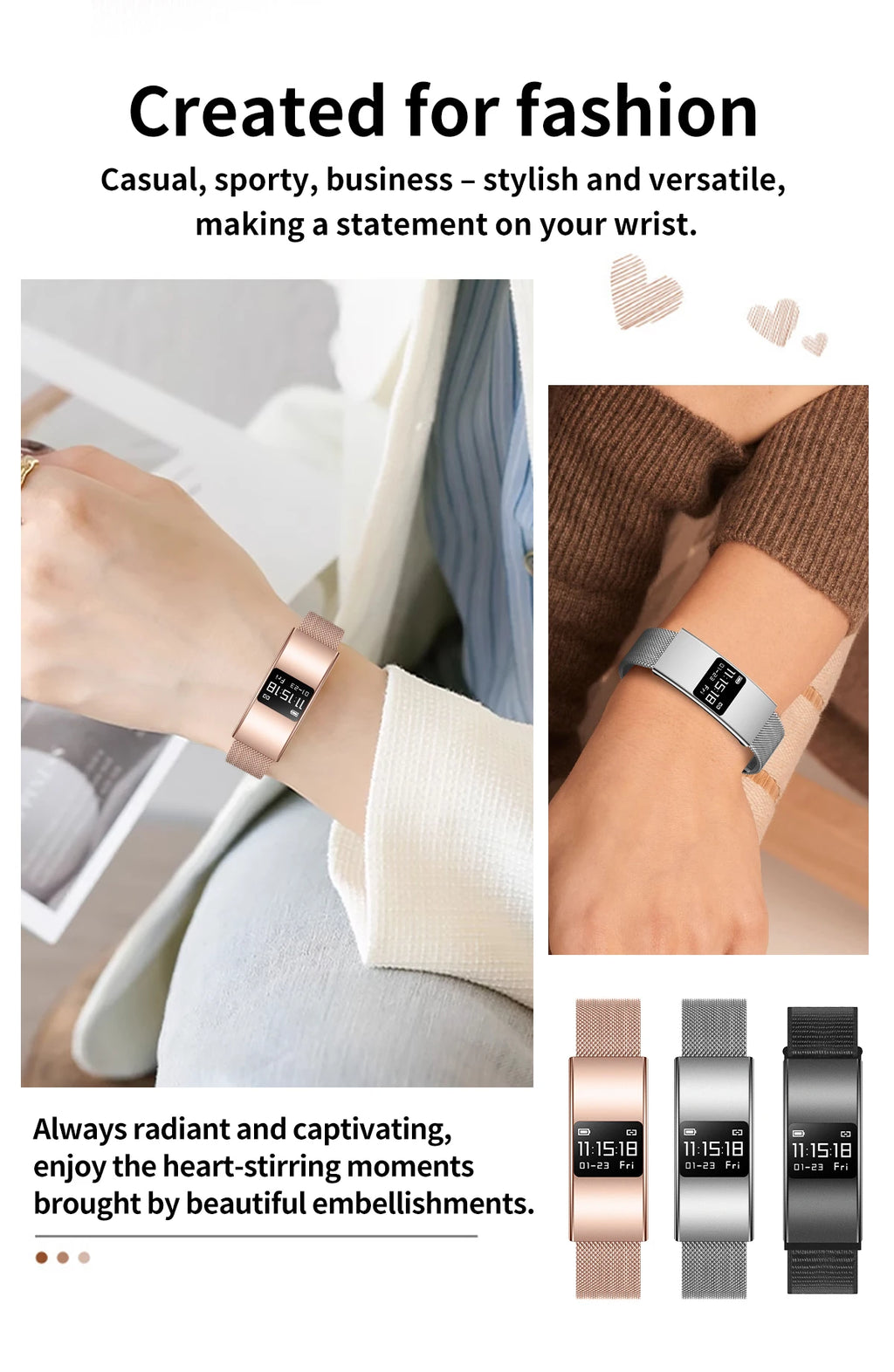 Smartwatch 2026 Estiloso — Múltiplos Modos de Exercício, IPX8 e Presente Perfeito