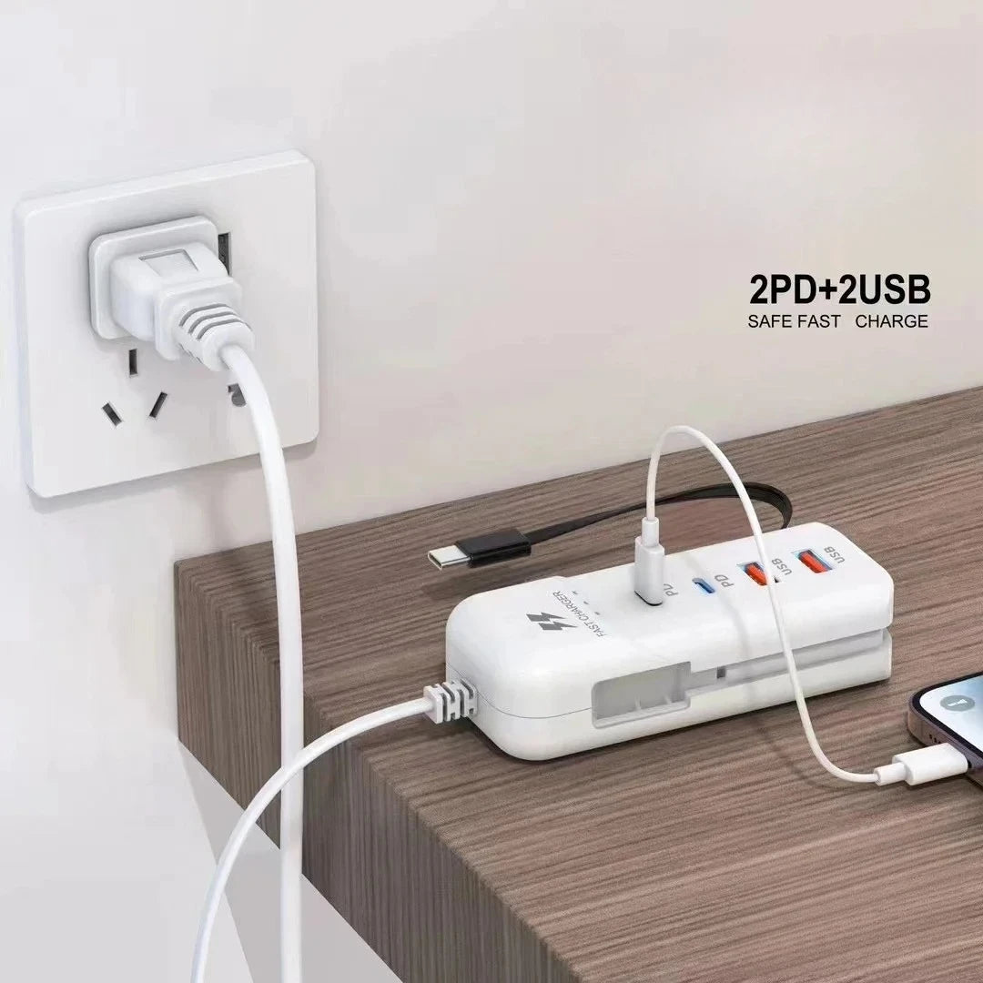 Carregador Multiportas 4 em 1 USB-C + USB-A 15W — Ficha EU/US
