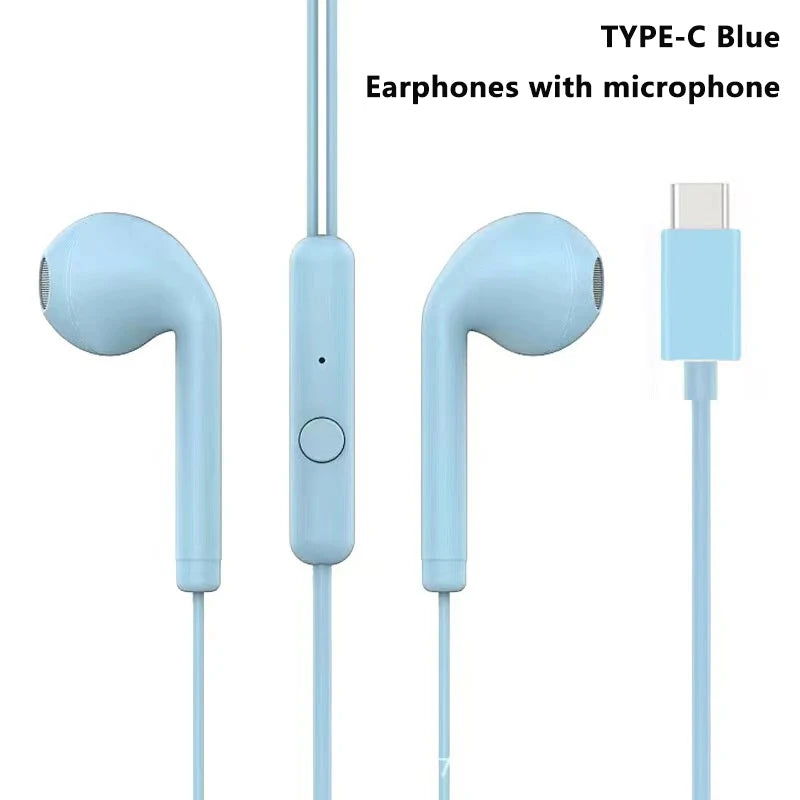 Auriculares com Fio em Metal com Microfone e Controlo de Volume