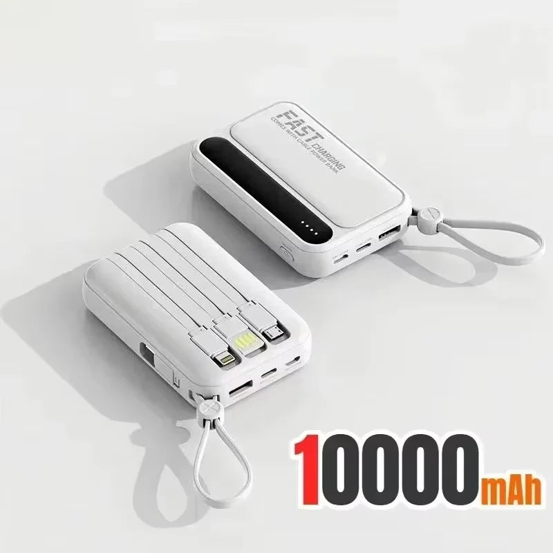 Power Bank Lenovo com 4 Cabos Integrados e Carregamento Rápido