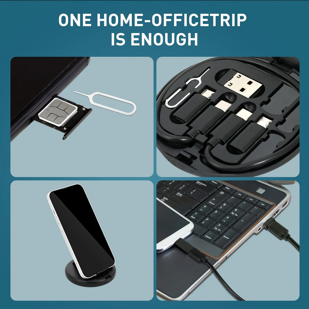 Kit de Adaptadores USB-C 60W — Lightning, Micro USB e Type-C Tudo em Um