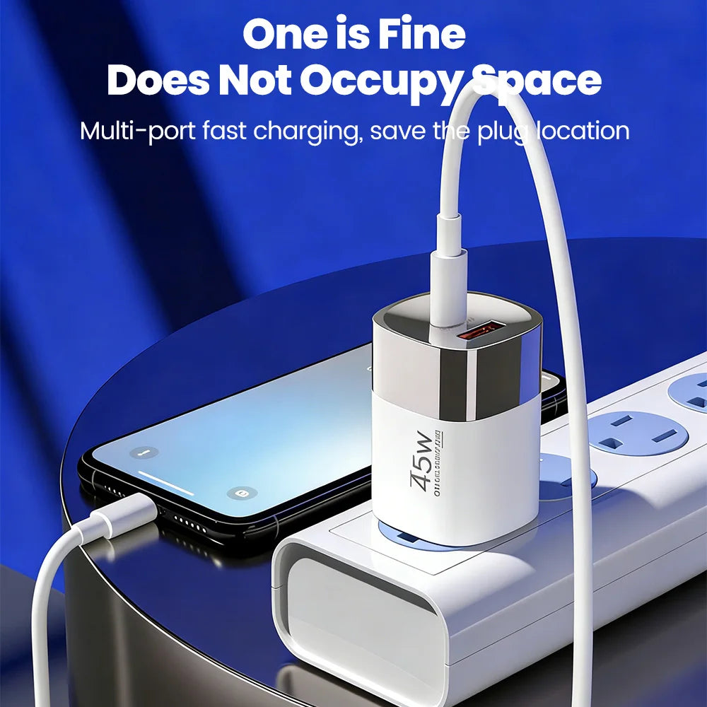 Carregador Elough 45W USB-C + USB-A 2 Portas para iPhone, Huawei e Android