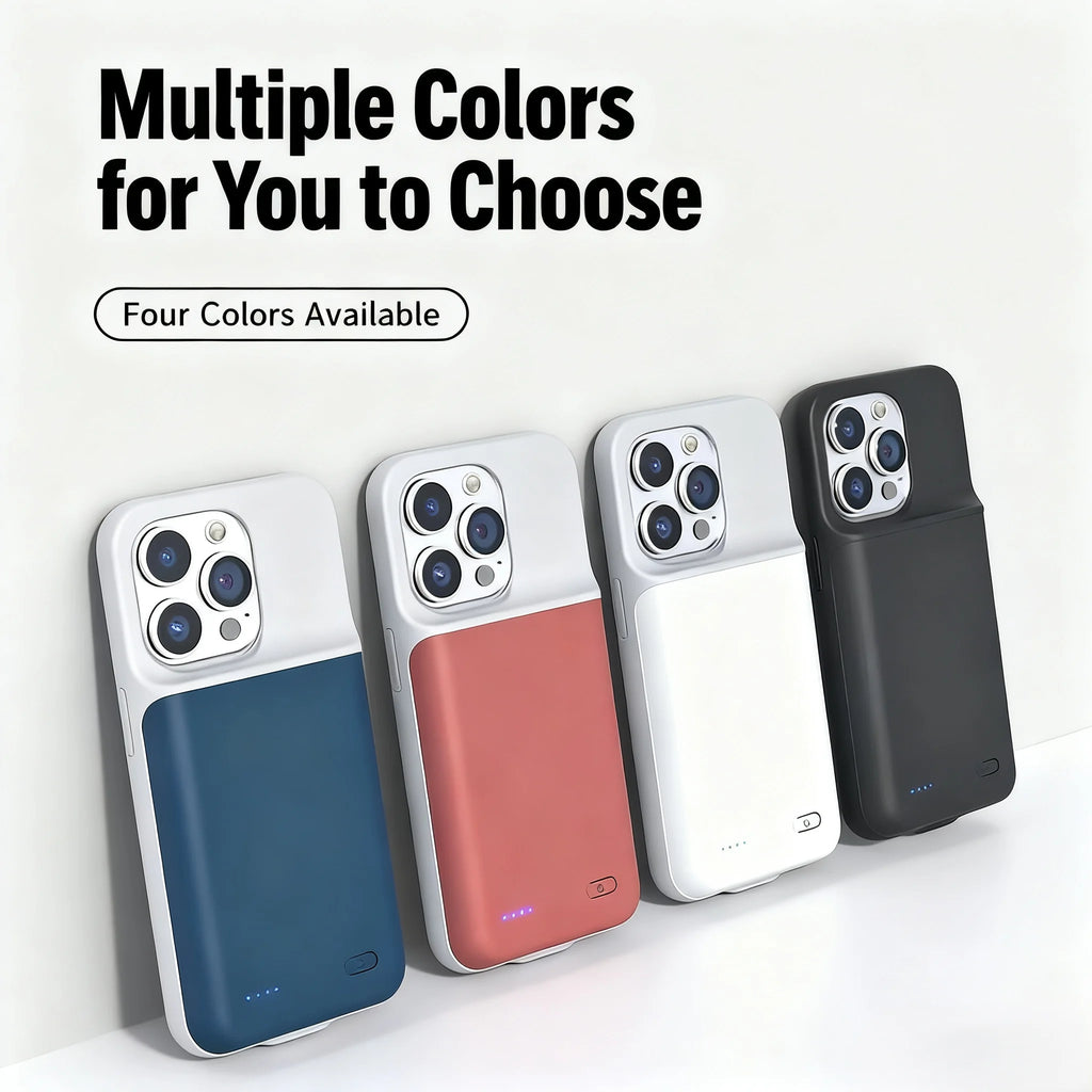 Capa com Bateria 6800mAh para iPhone 17, 16, 15, 14, 13, 12, 11 Series — Power Bank Portátil