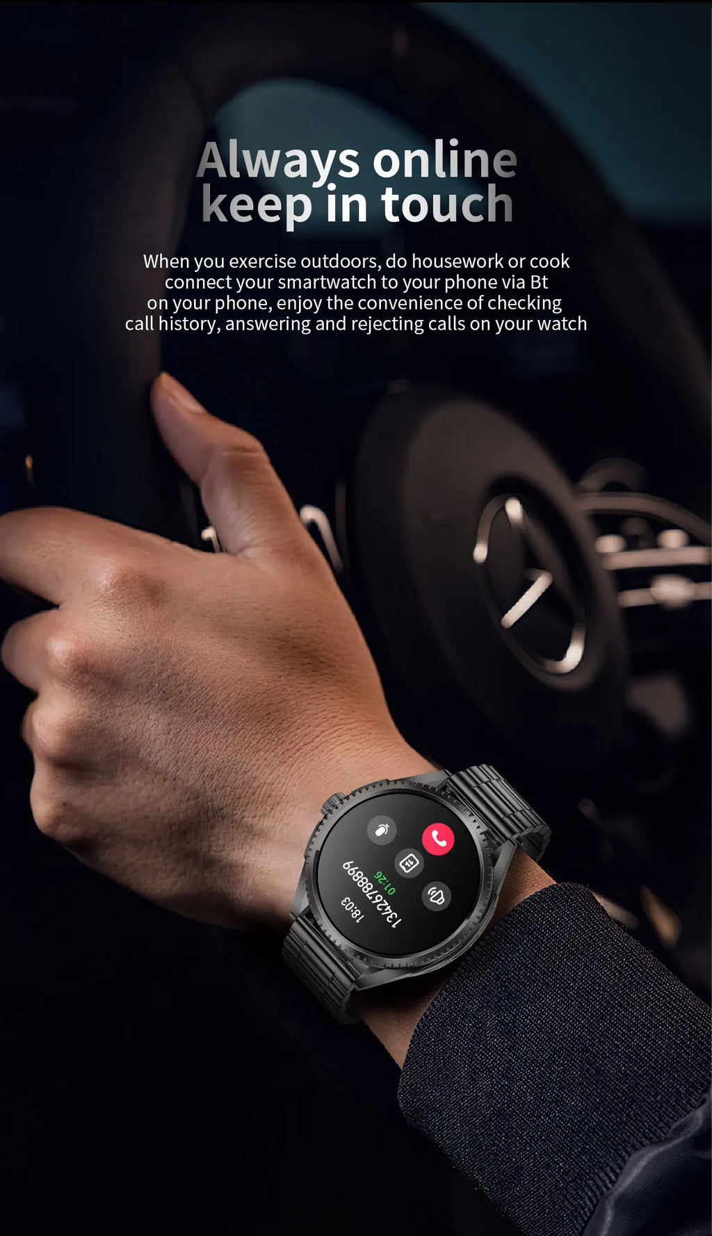 Smartwatch 2026 — NFC, GPS, Bússola, Altitude e Monitorização de Saúde Completa