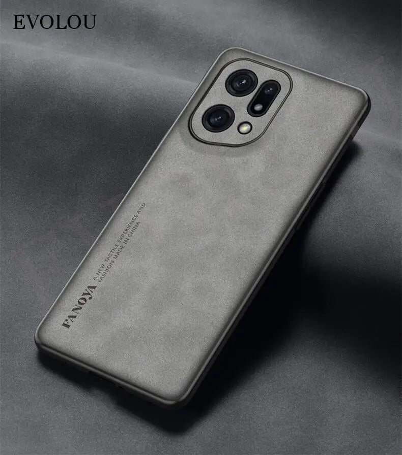 For Oppo Find X5 Pro Case Luxury Sheepskin Leather Silicone Shockproof Bumper Cover for OPPO Find X5 X3 Lite X3Neo x7ultra Shell