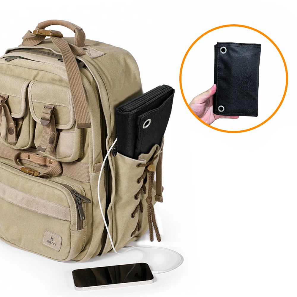 Painel Solar Portátil Dobrável 40W USB para Campismo e Caminhadas
