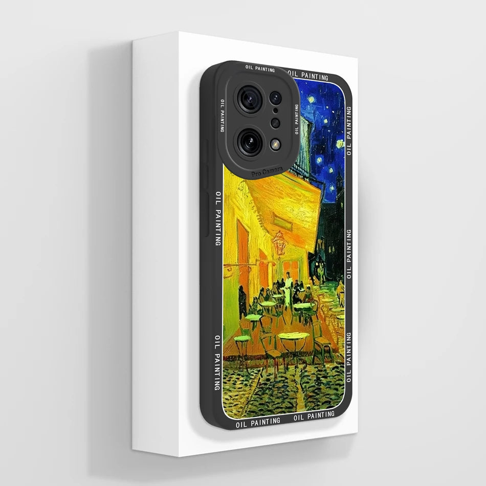 Capa Silicone Líquido Estilo Artístico para OPPO Find X5 Pro Lite