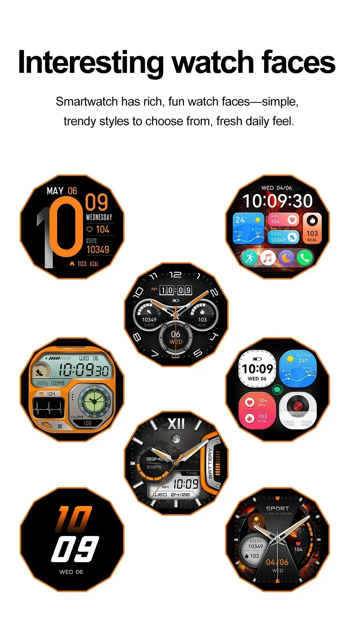 Smartwatch 2026 — Ecrã HD 1.73'', Voz AI, Música, Meteorologia, Modos Desportivos e IP68