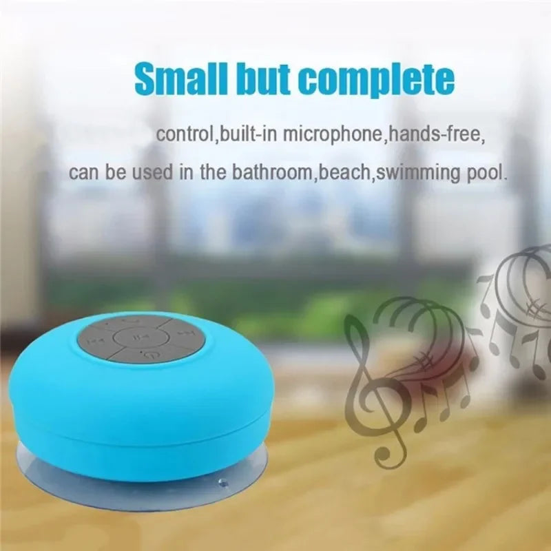 Coluna Bluetooth À Prova de Água com Ventosa — Para Carro, Duche e Exterior