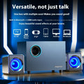 Coluna Bluetooth para Computador em Madeira — Subwoofer 3D Surround, Alto Volume e Gaming